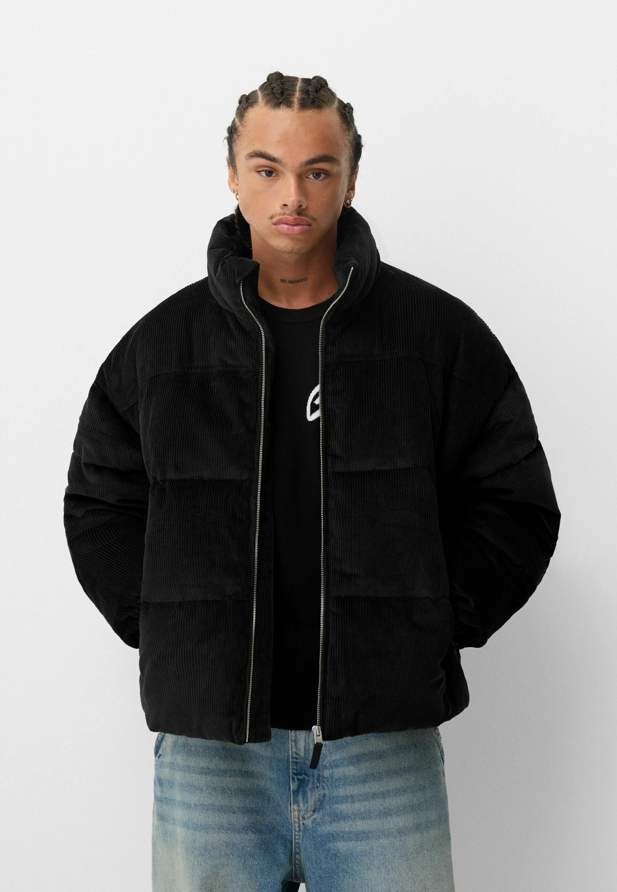 Bershka Winter Jacket Black