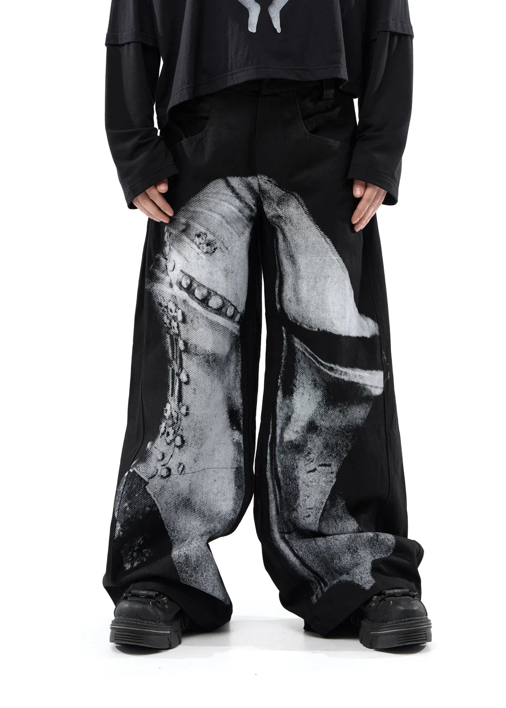 Pla4 Knight Wide Jeans Black