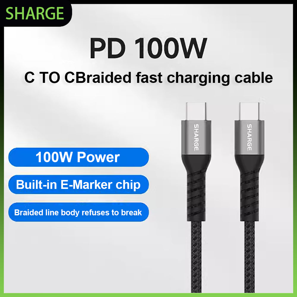 Shargeek USB-C to C braided cable 100W