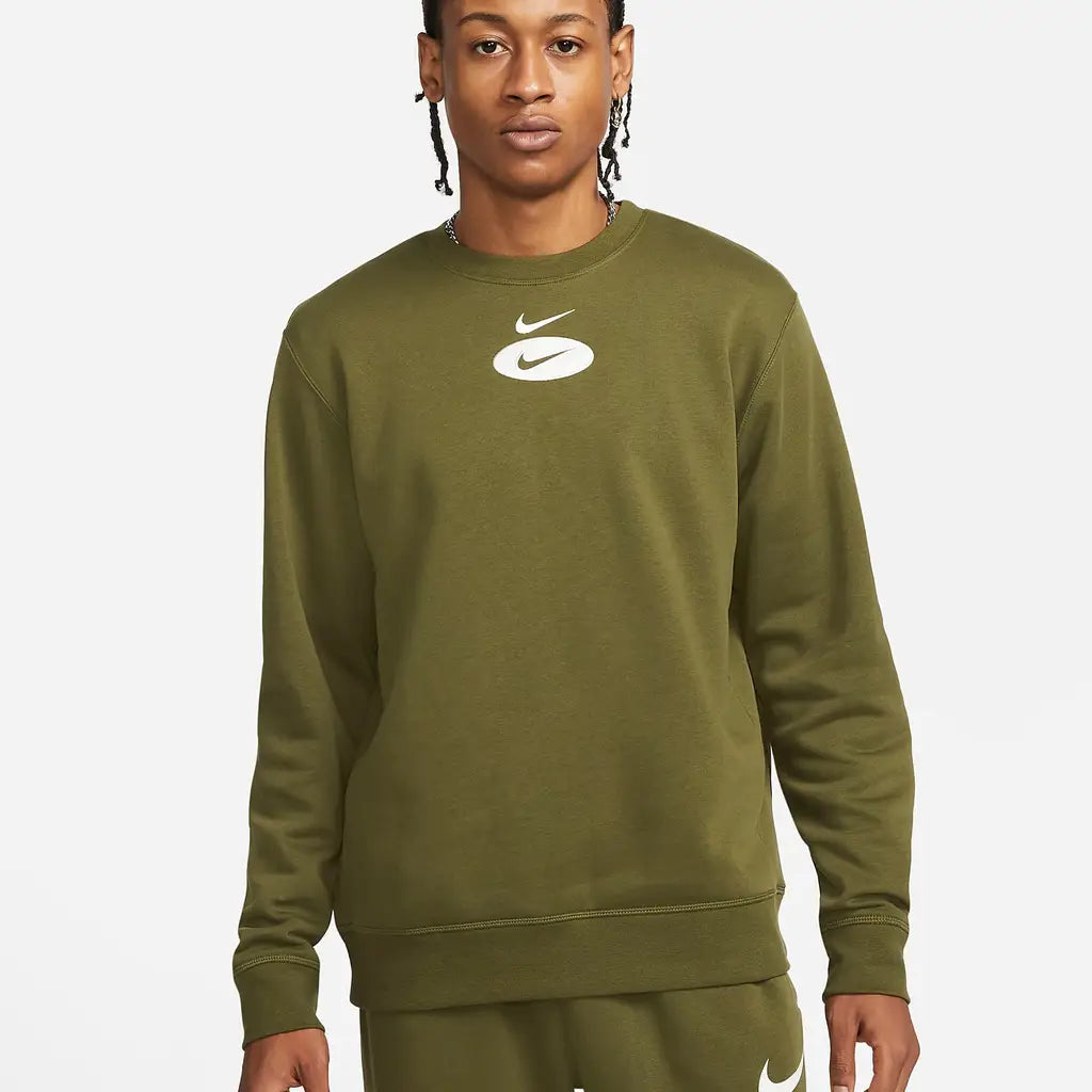 Nike Sportswear Swoosh League Fleece Crew Sweatshirt Olive