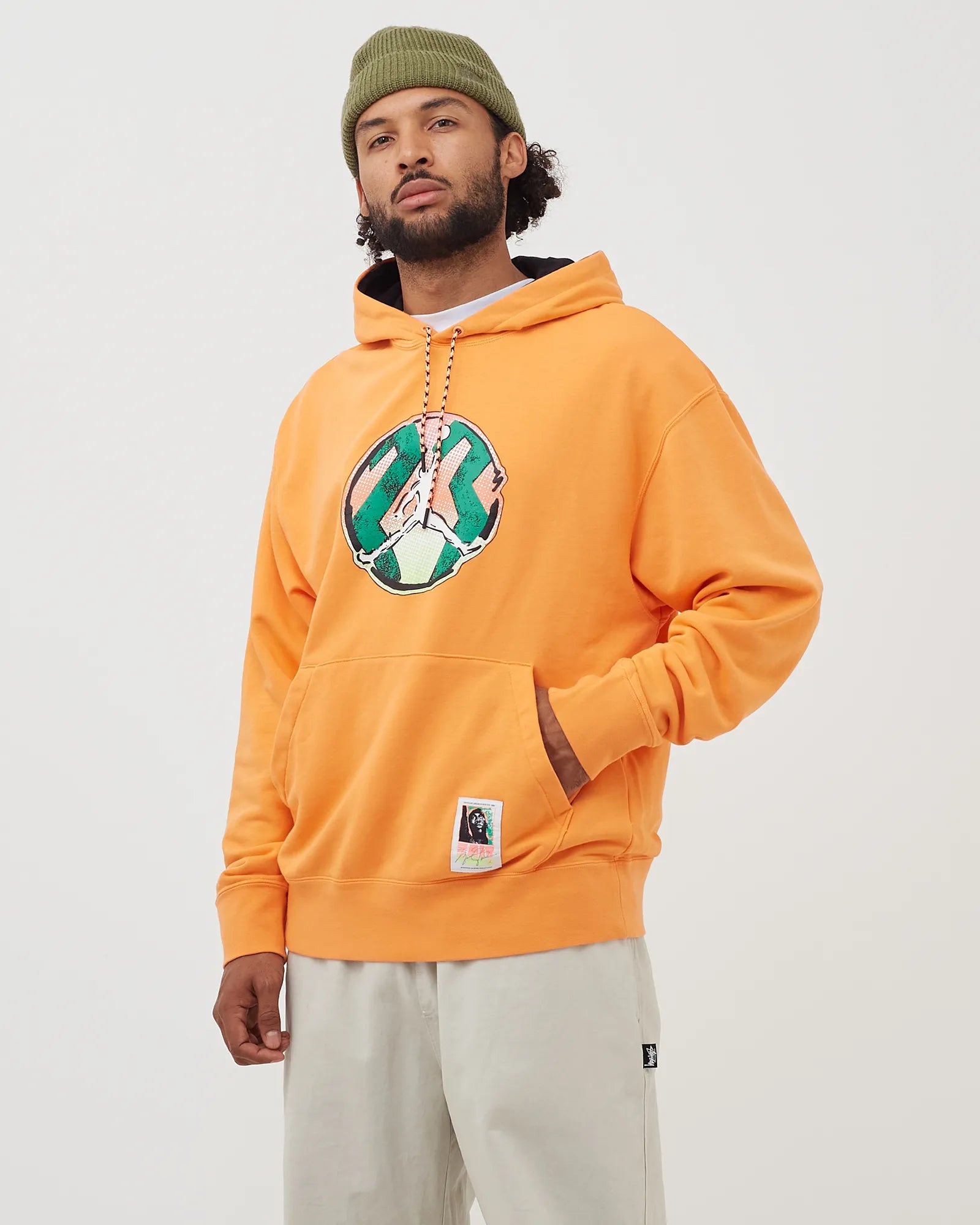 Air Jordan Sport DNA Washed Pullover Hoodie Orange