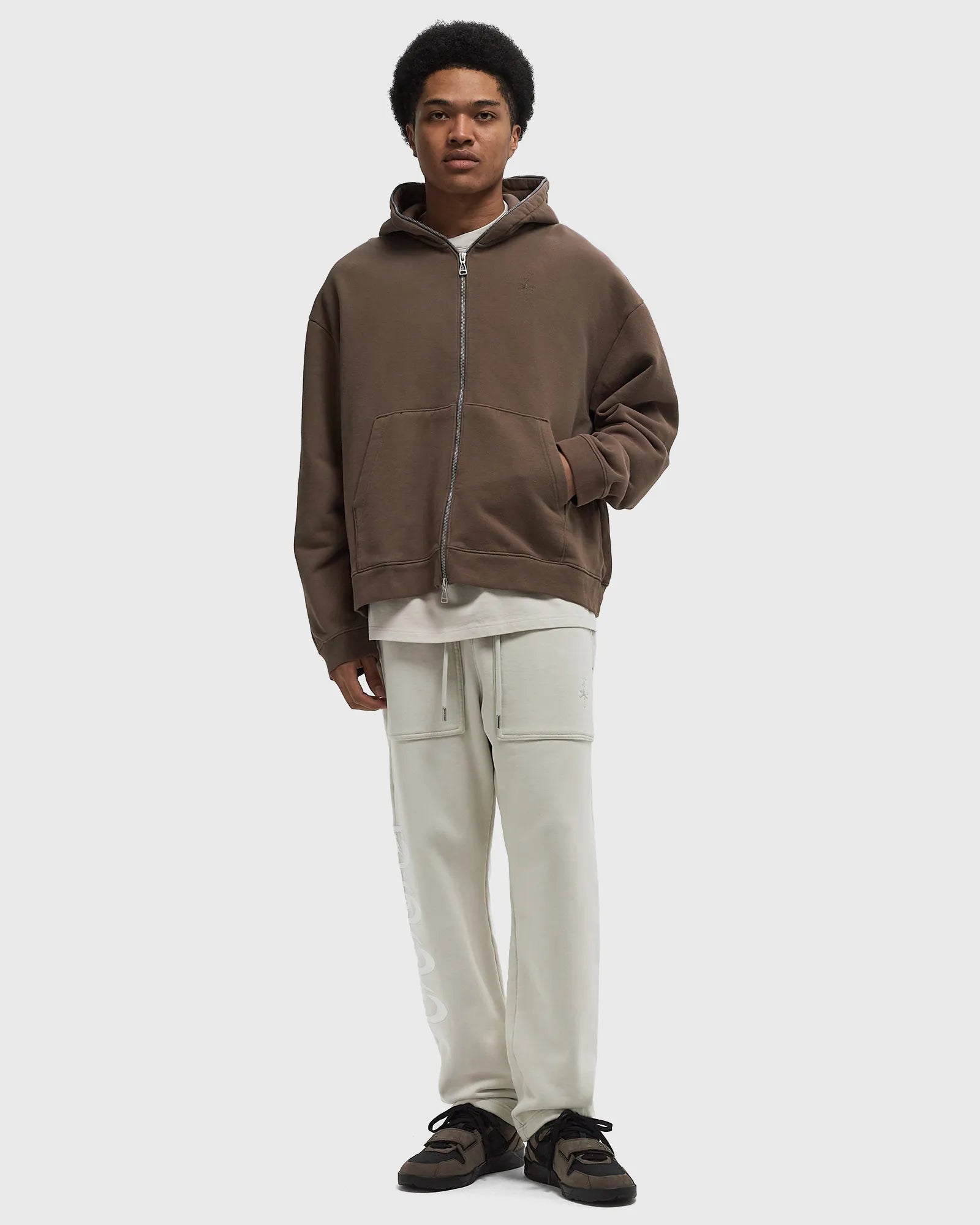 Travis Scott x Air Jordan Full-Zip Hoodie Brown