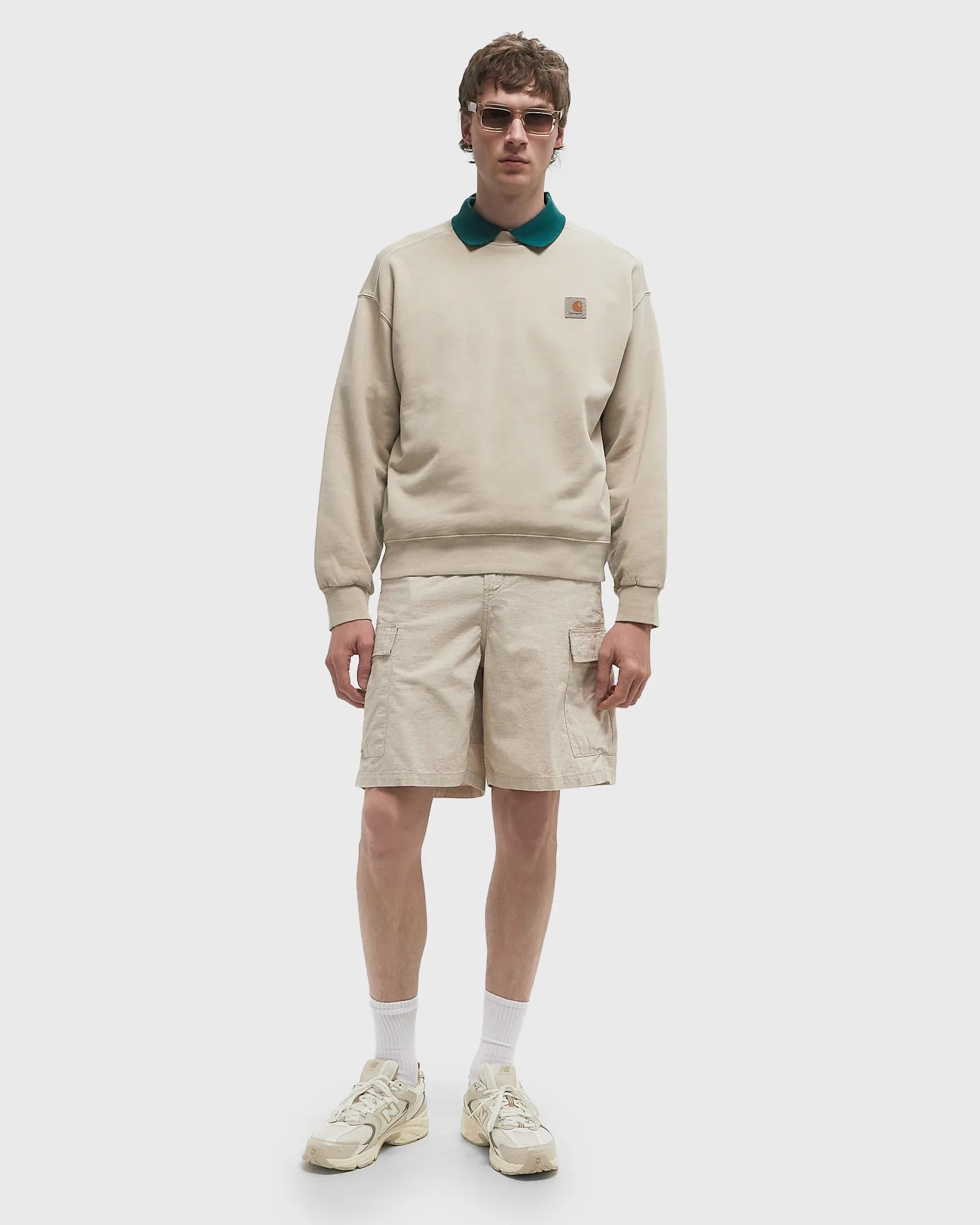 Carhartt WIP Nelson Sweatshirt Fleur De Sel Garment Dyed