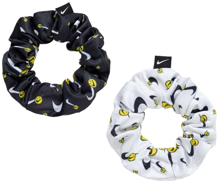 Nike Gathered Hair Ties 2.0 2 Pk White/Opti Yellow/Black Osfm