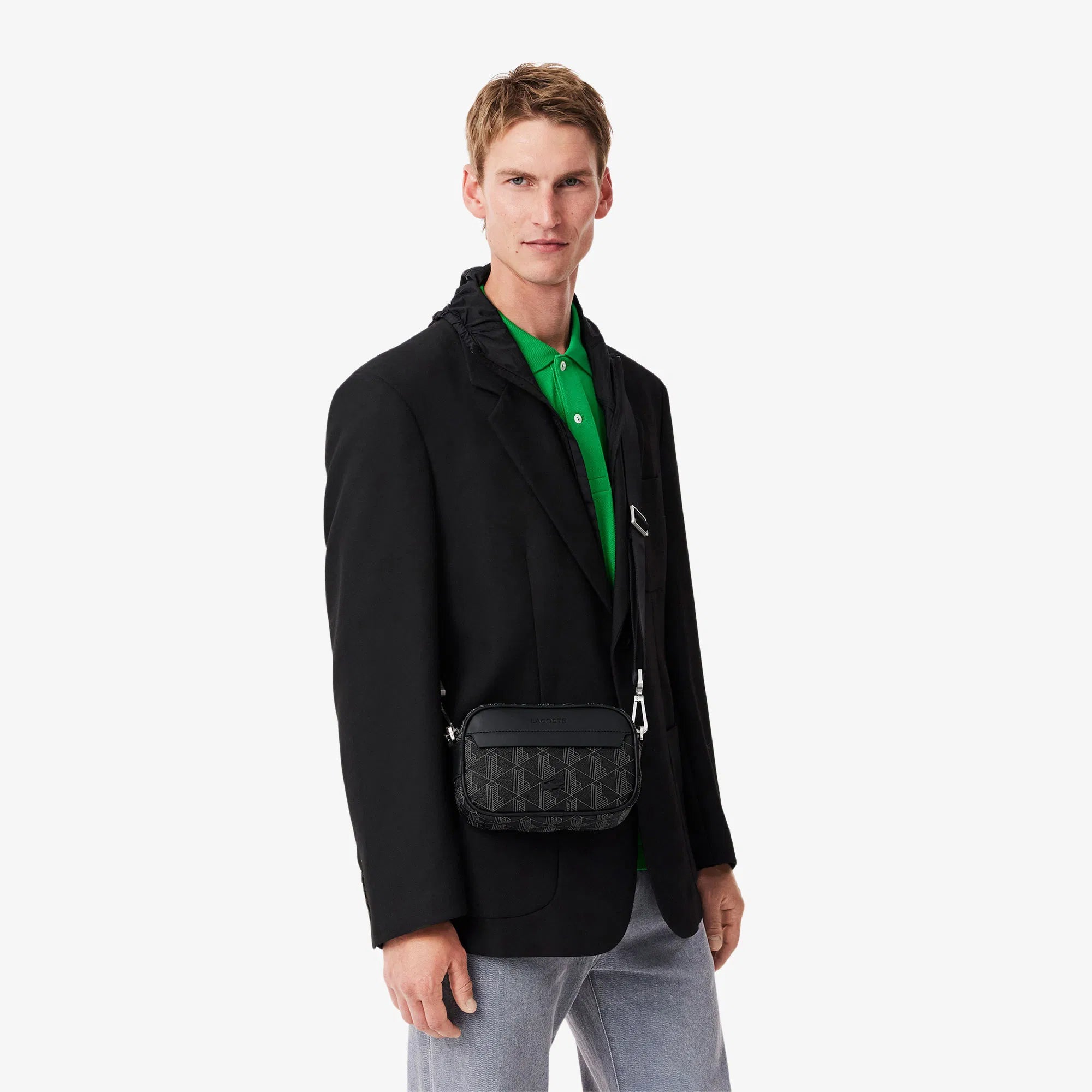 Lacoste The Blend Small Monogram Canvas Crossbody Bag