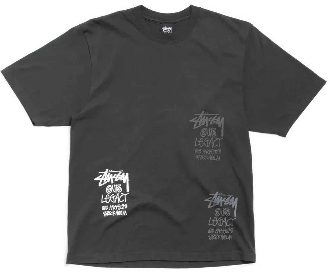 Stussy x Our Legacy Stamp T-Shirt Faded Black Pigment Dyed
