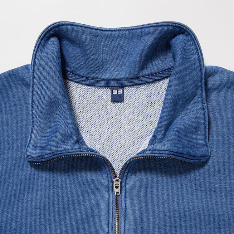 Uniqlo Sweat Half-Zip Long Sleeve Pullover Blue