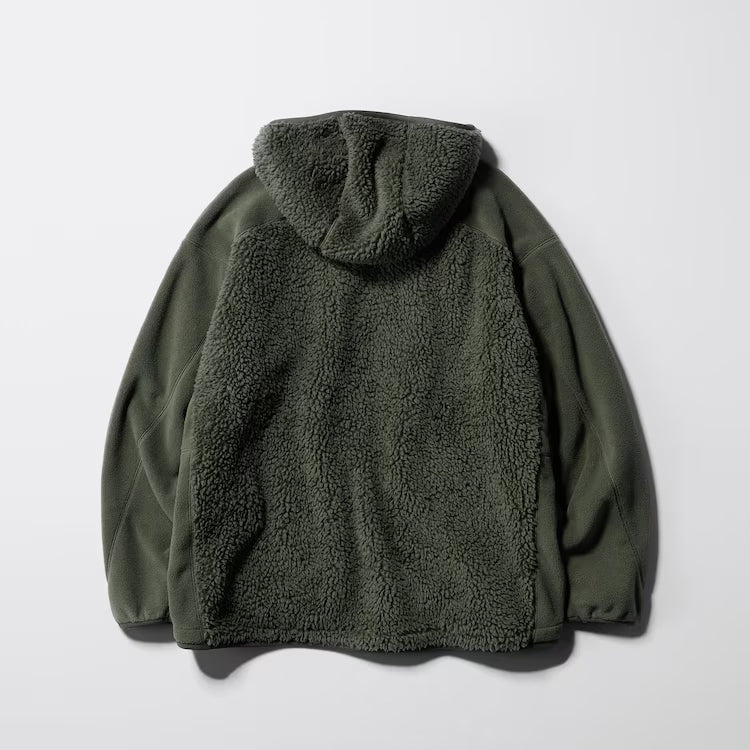 Uniqlo Fleece Full-Zip Long Sleeve Hoodie Green