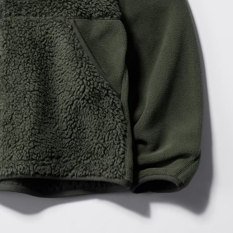 Uniqlo Fleece Full-Zip Long Sleeve Hoodie Green