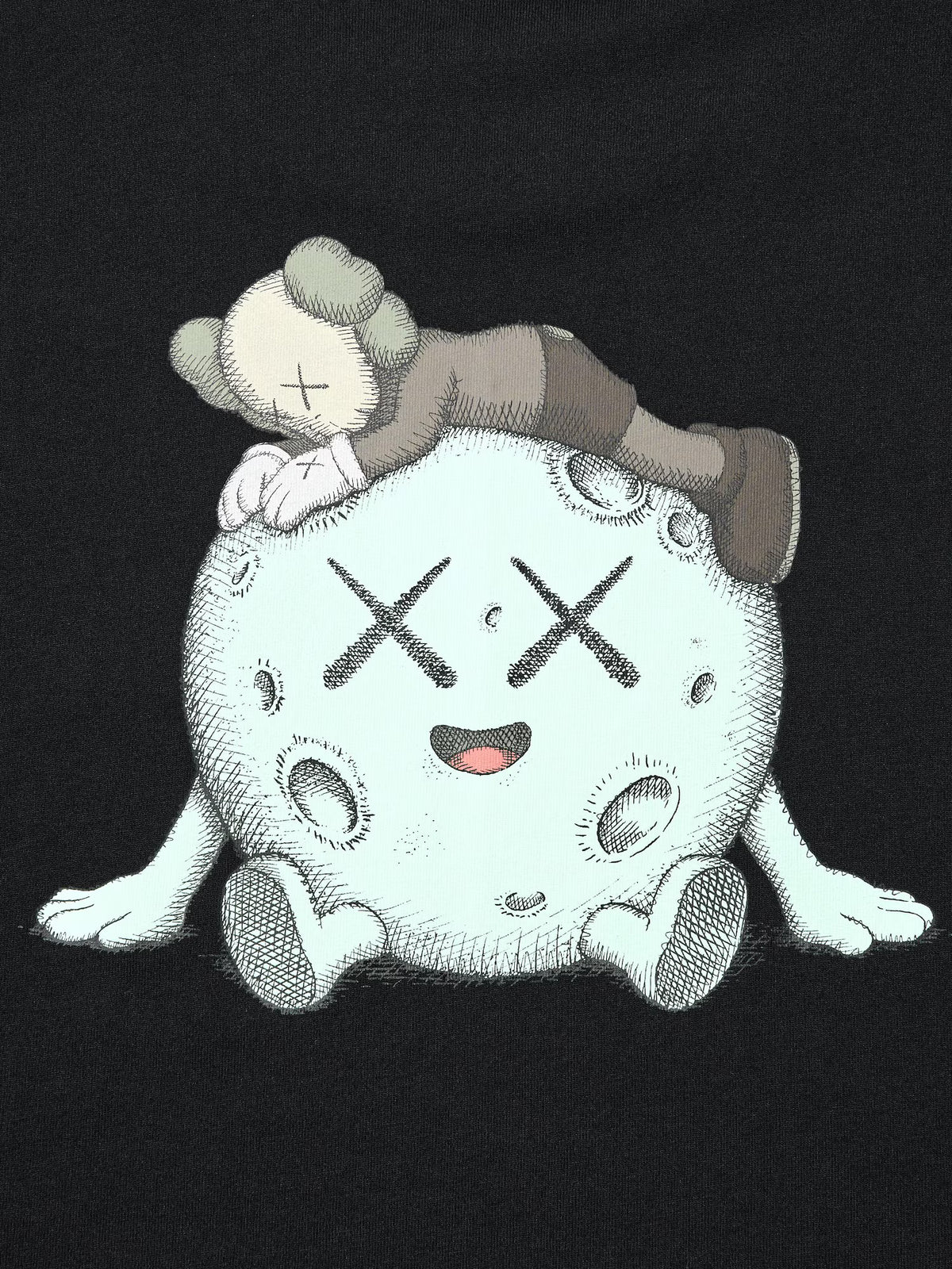 Kaws x Uniqlo Black Back Planet Logo Tee