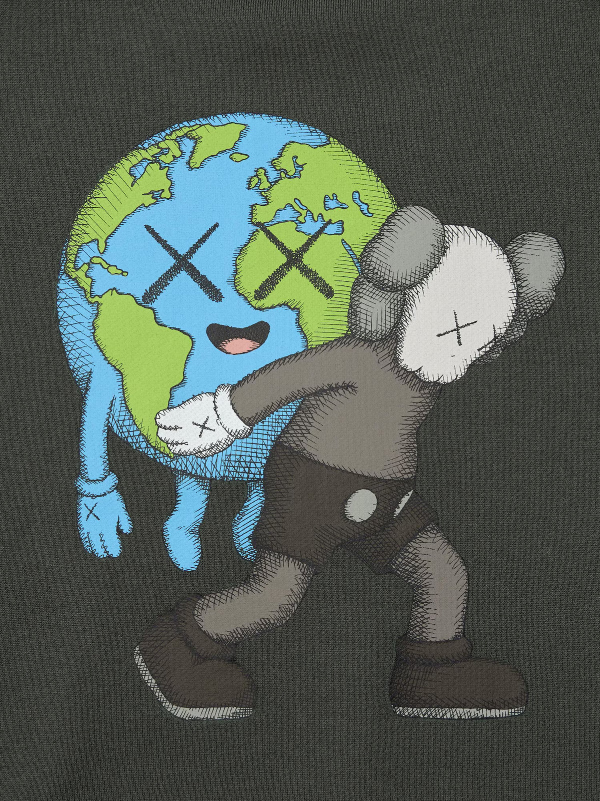 Kaws x Uniqlo Grey Black Sweatshirt