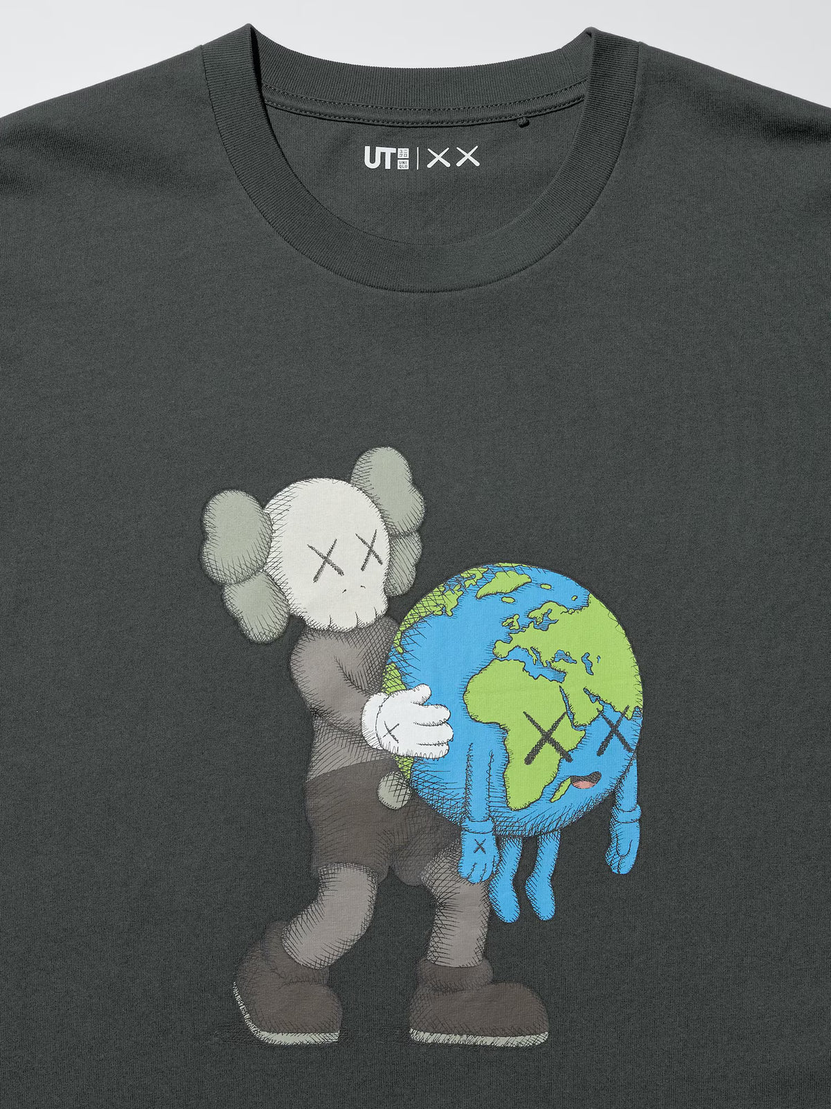 Kaws x Uniqlo Dark Grey Front Logo Tee