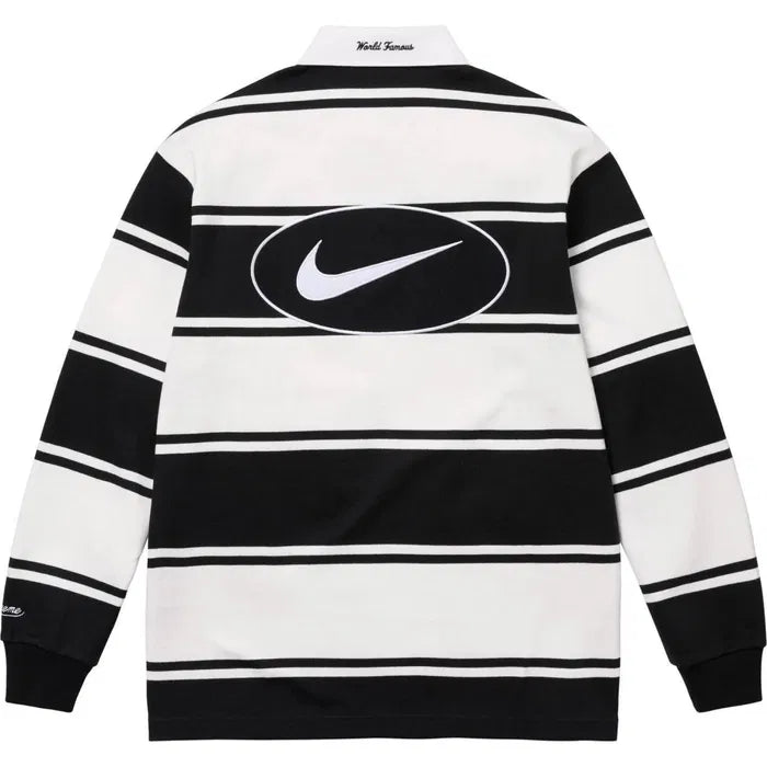 Supreme Nike Striped Rugby Polo Black