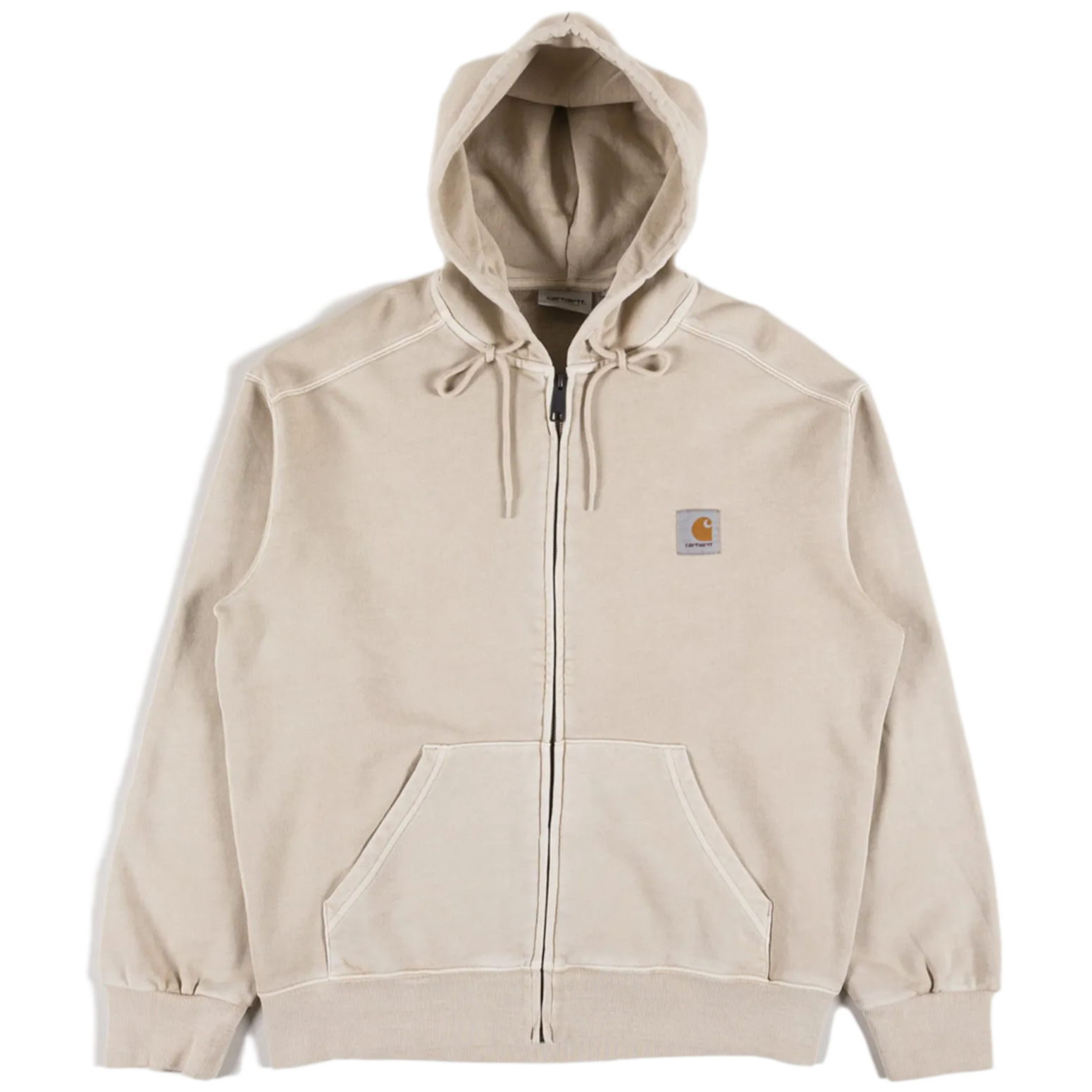 Carhatt WIP Hooded Nelson Zip Jacket Fleur De Sel Garment Dyed