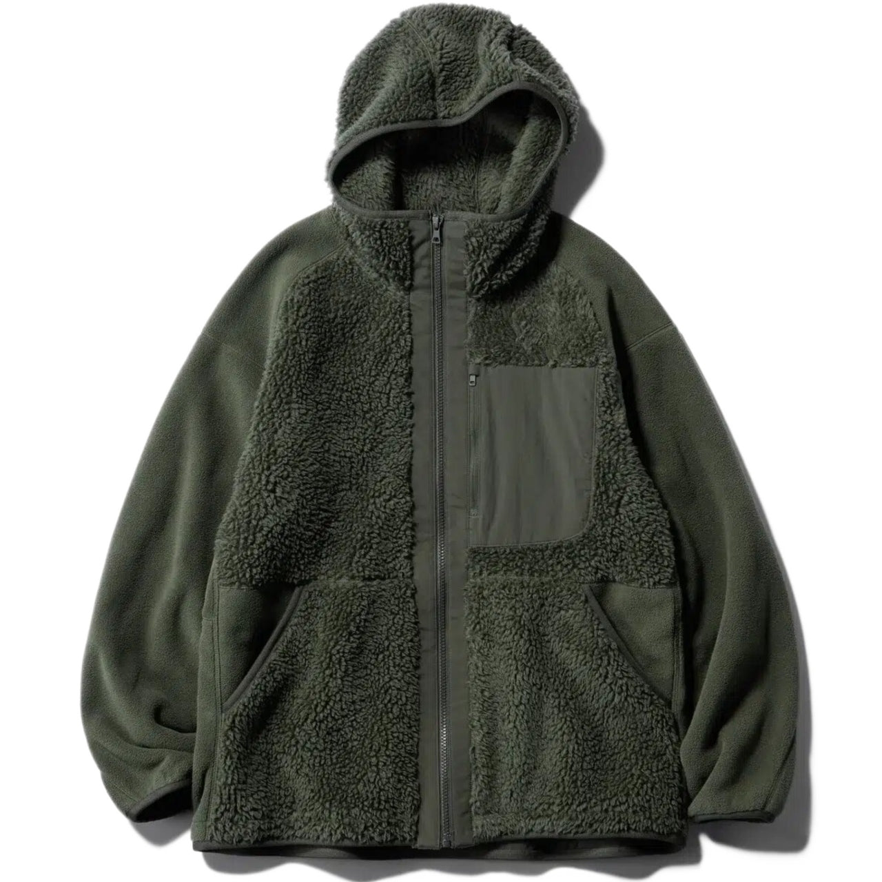 Uniqlo Fleece Full-Zip Long Sleeve Hoodie Green