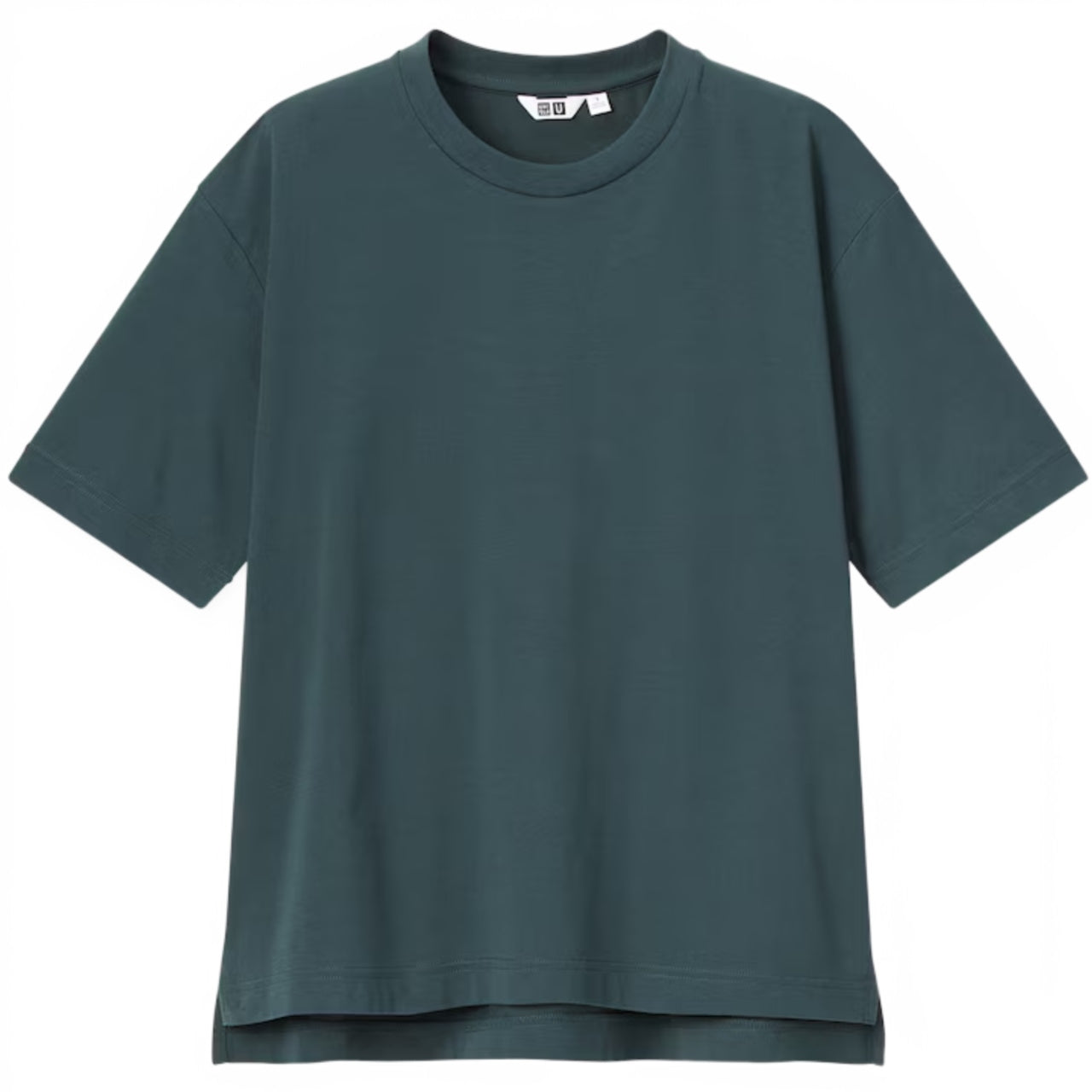 Uniqlo AIRism Cotton Oversized Crew Neck T-Shirt Olive