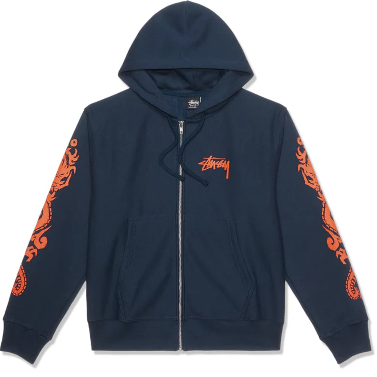 Stussy Dragons Zip Hoodie Navy