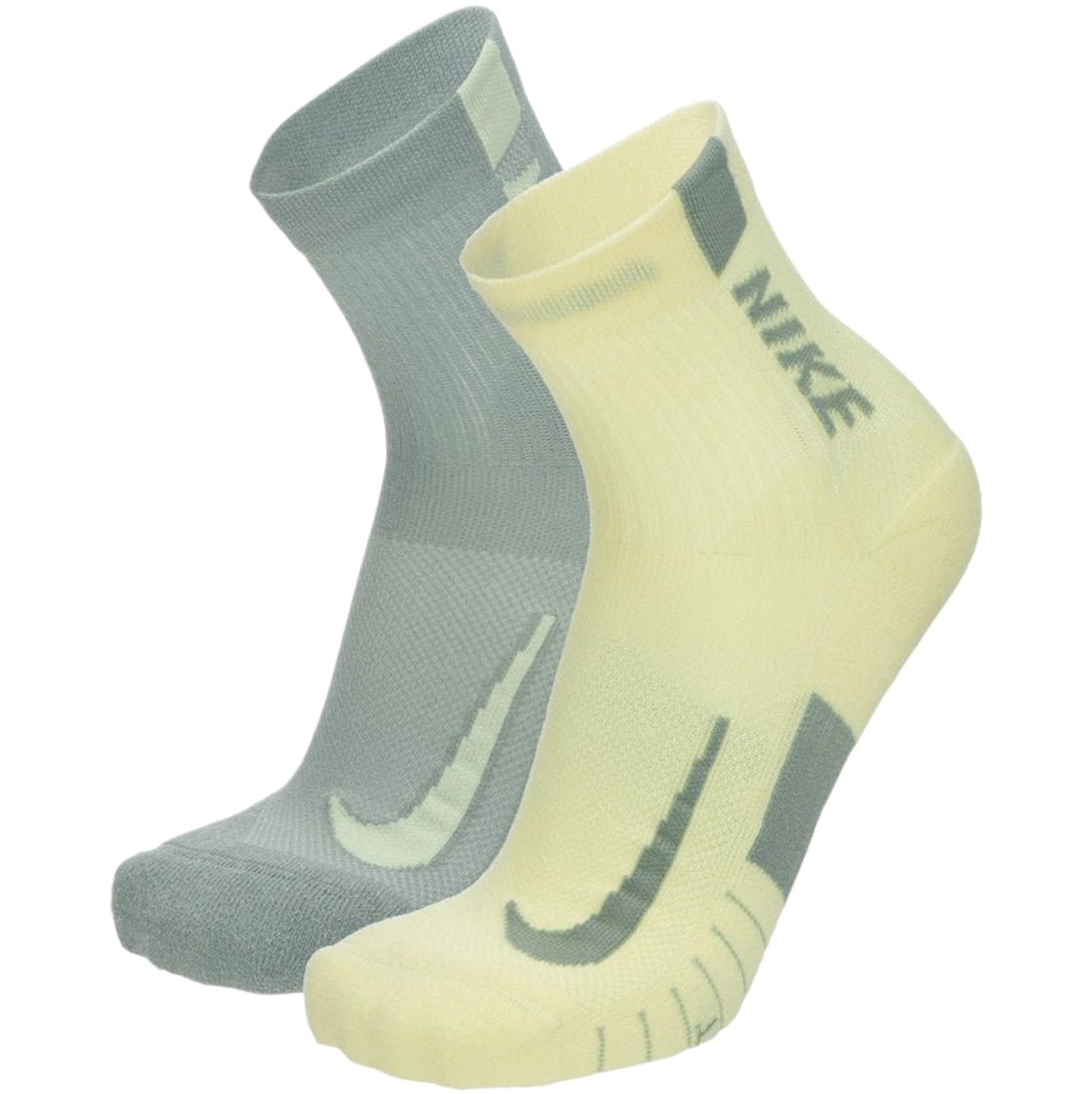 Nike Multiplier Ankle Socks 2-Pairs Grey Yellow