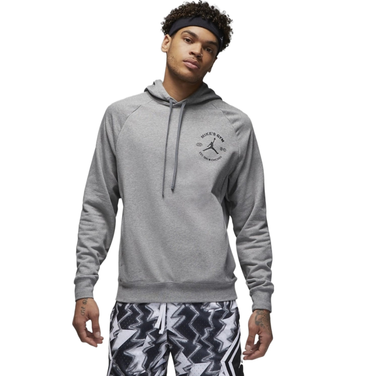 Air Jordan Mens Dri-FIT Sport Crossover Breakfast Club Graphic Fleece PullOver Grey