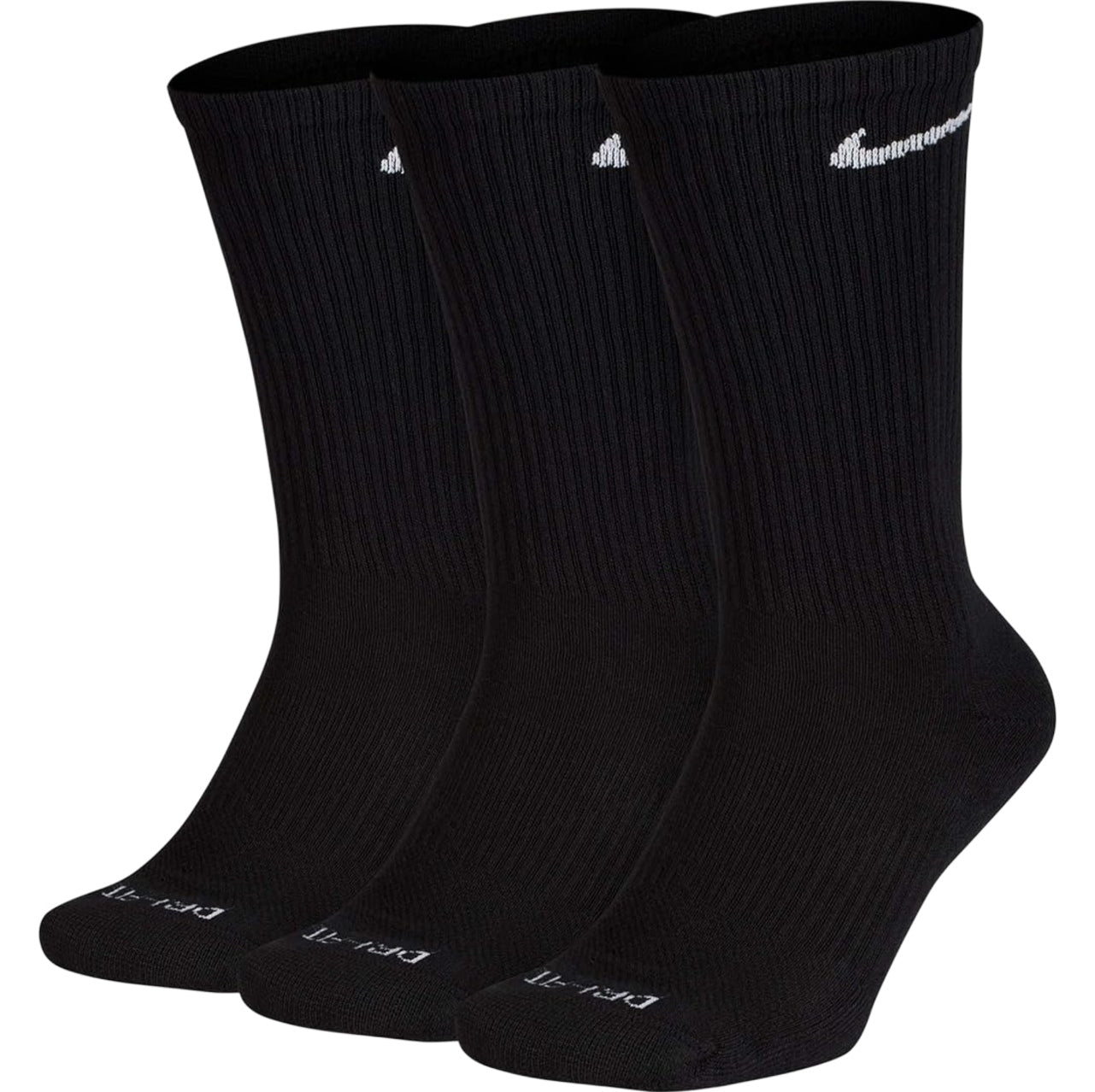 Nike Dri-fit Everyday Plus Cotton Cushioned Crew Socks Black