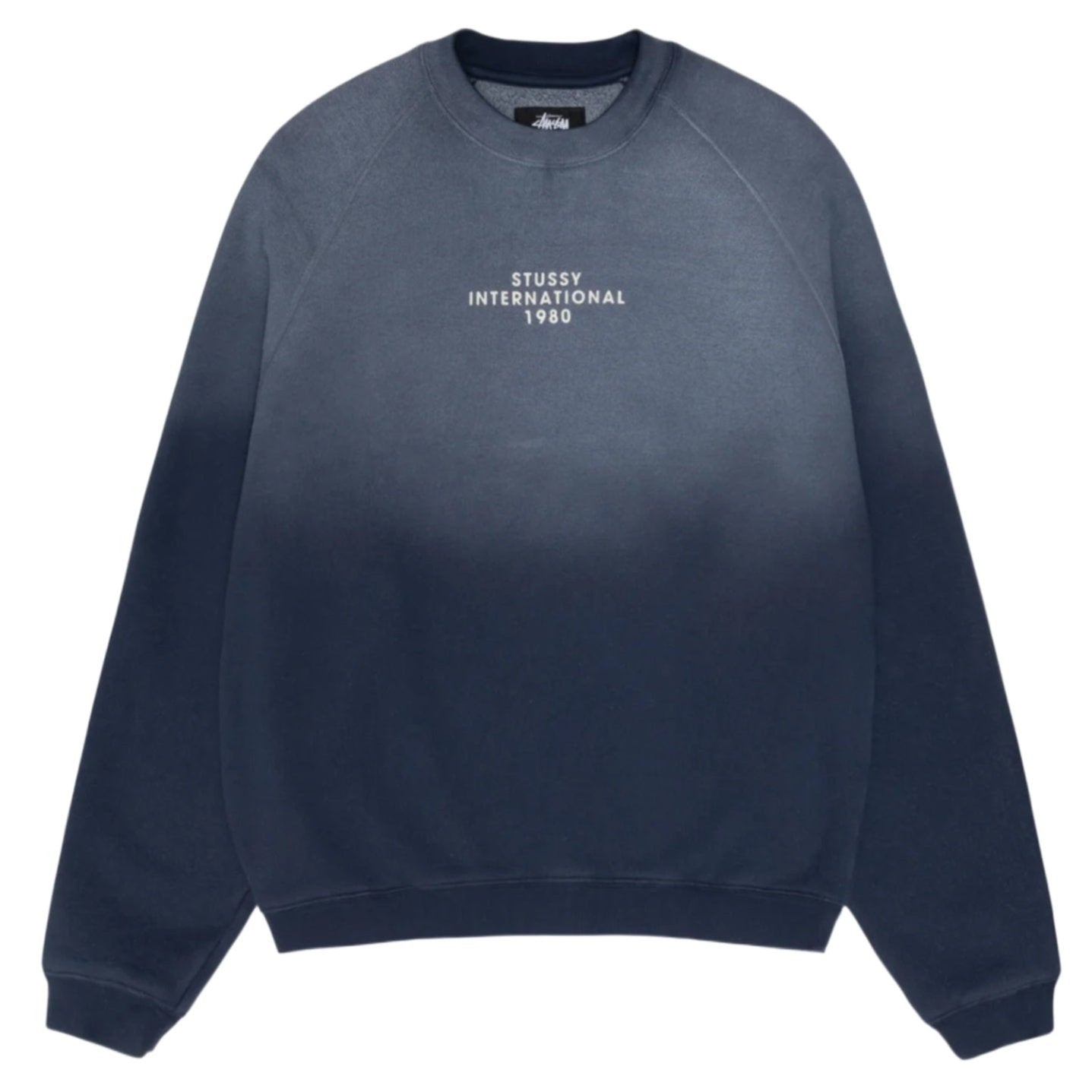 Stussy Raglan Sleeve Crewneck Sweatshirt Navy