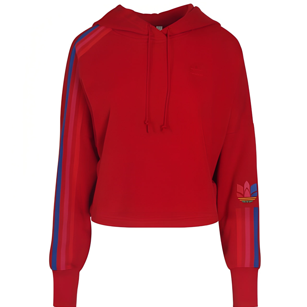 adidas Adicolor 3D Trefoil Cropped Hoodie Red W