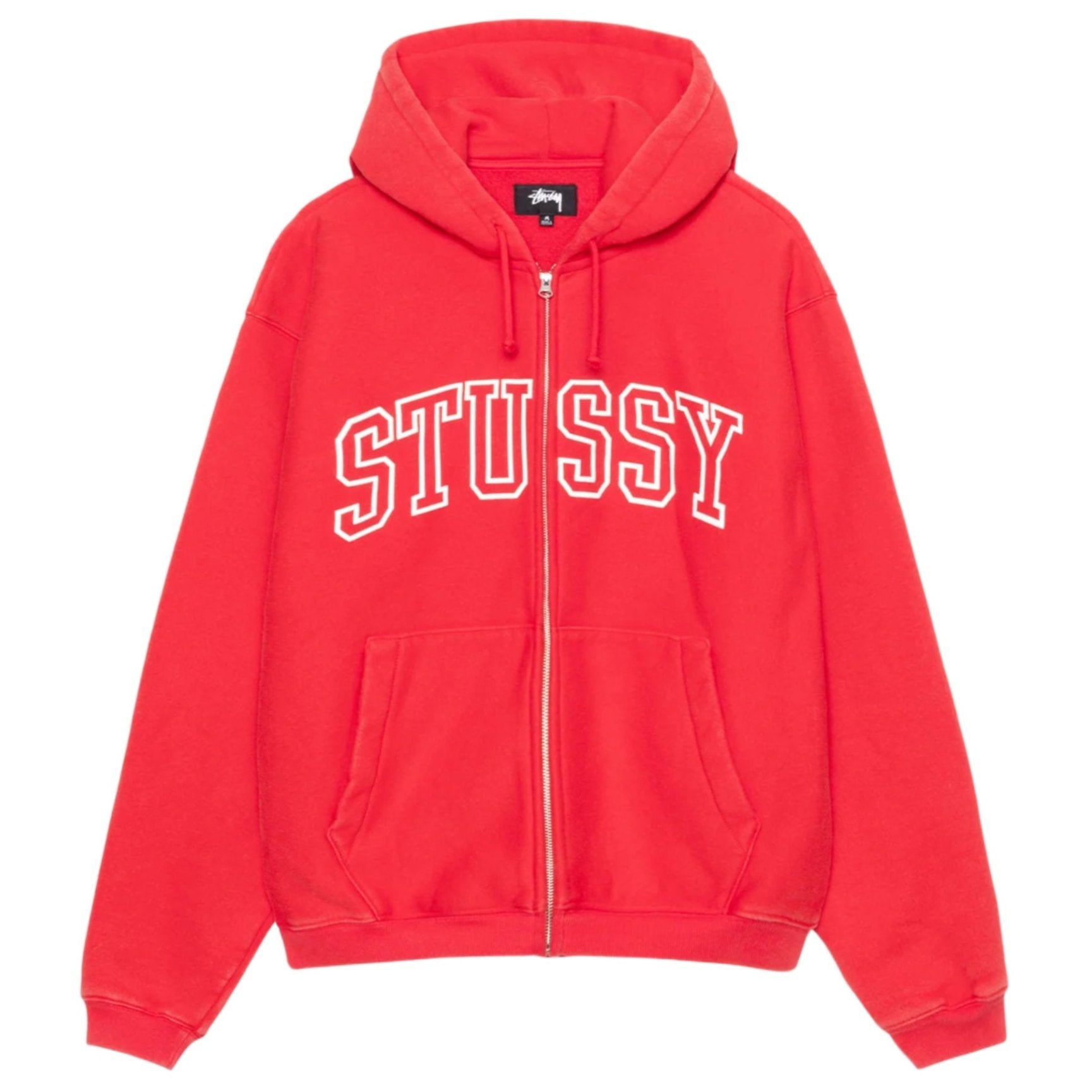 Stussy Outline Zip Hoodie Red