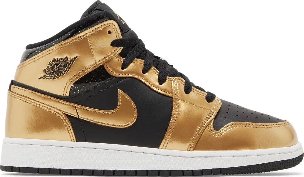 Air Jordan 1 Mid SE GS 'Metallic Gold Black'