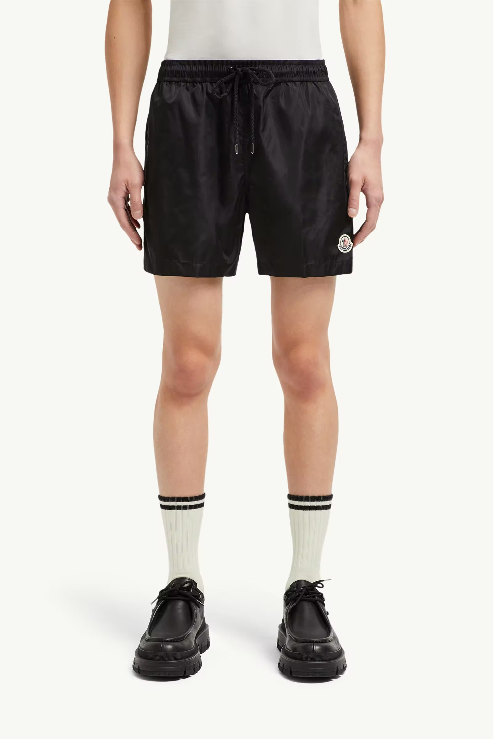 Moncler Logo Patch Swim Shorts Black