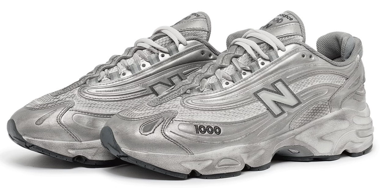 New Balance 1000 Silver Metallic Distressed