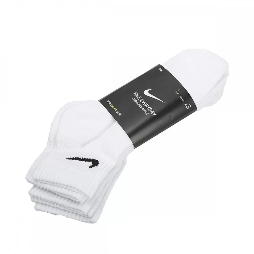 Nike Everyday Cush Ankle Socks 3-Pack White