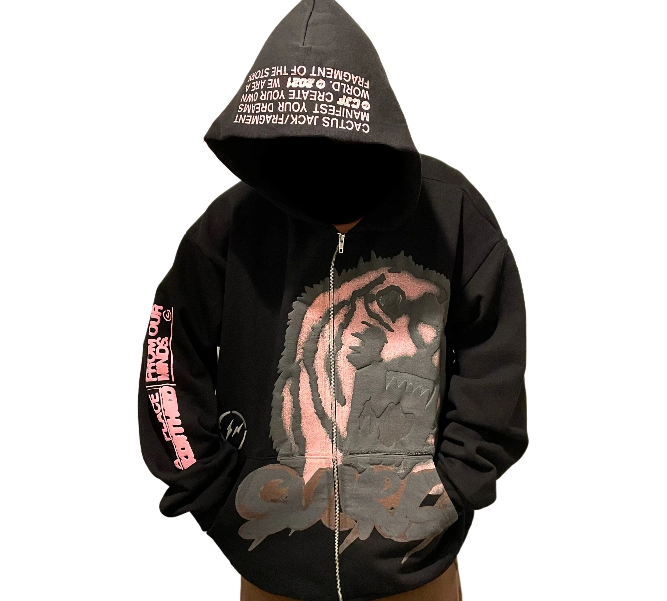 Travis Scott Cactus Jack For Fragment Sunrise Zip Up Hoodie Black