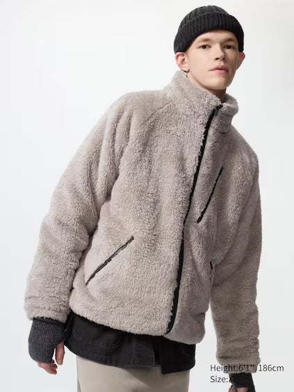 Uniqlo Fleece Beige Uniqlo Fleece Beige Fleece Full-Zip Jacket