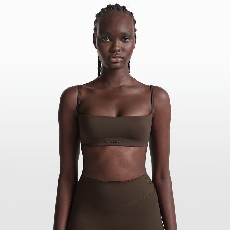 NikeSKIMS Matte Women's Thin-Strap Micro Bra Dark Sepia