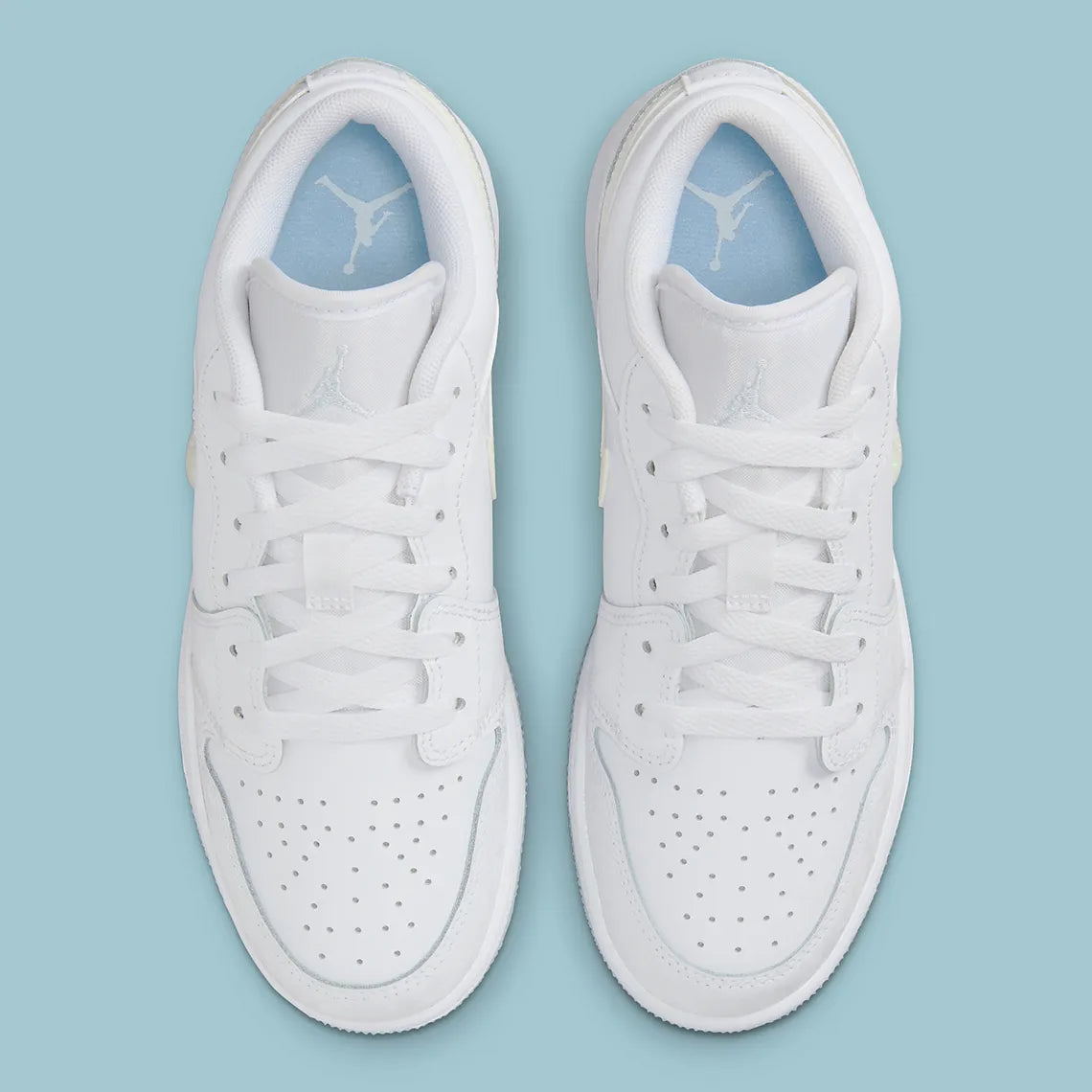 Air Jordan 1 Low White Ice Blue Glitter Swoosh