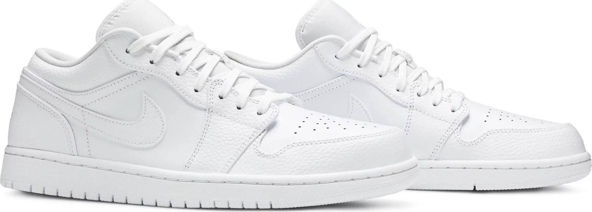 Air Jordan 1 Low Triple White Tumbled Leather