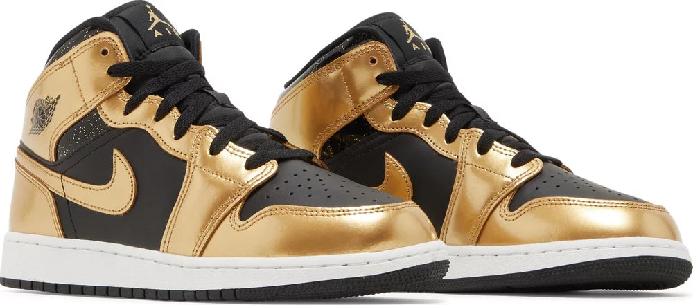 Air Jordan 1 Mid SE GS 'Metallic Gold Black'