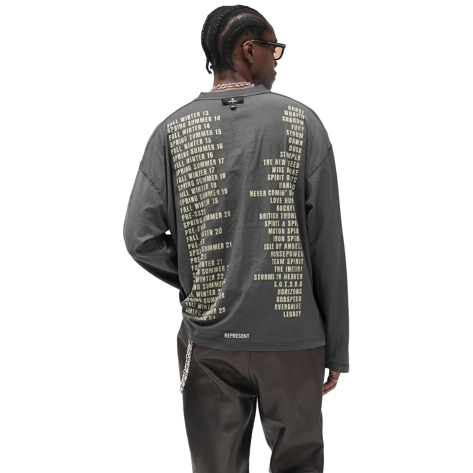 Represent Reversible Living Legacy Tour Longsleeve T-Shirt Sun Fade Grey