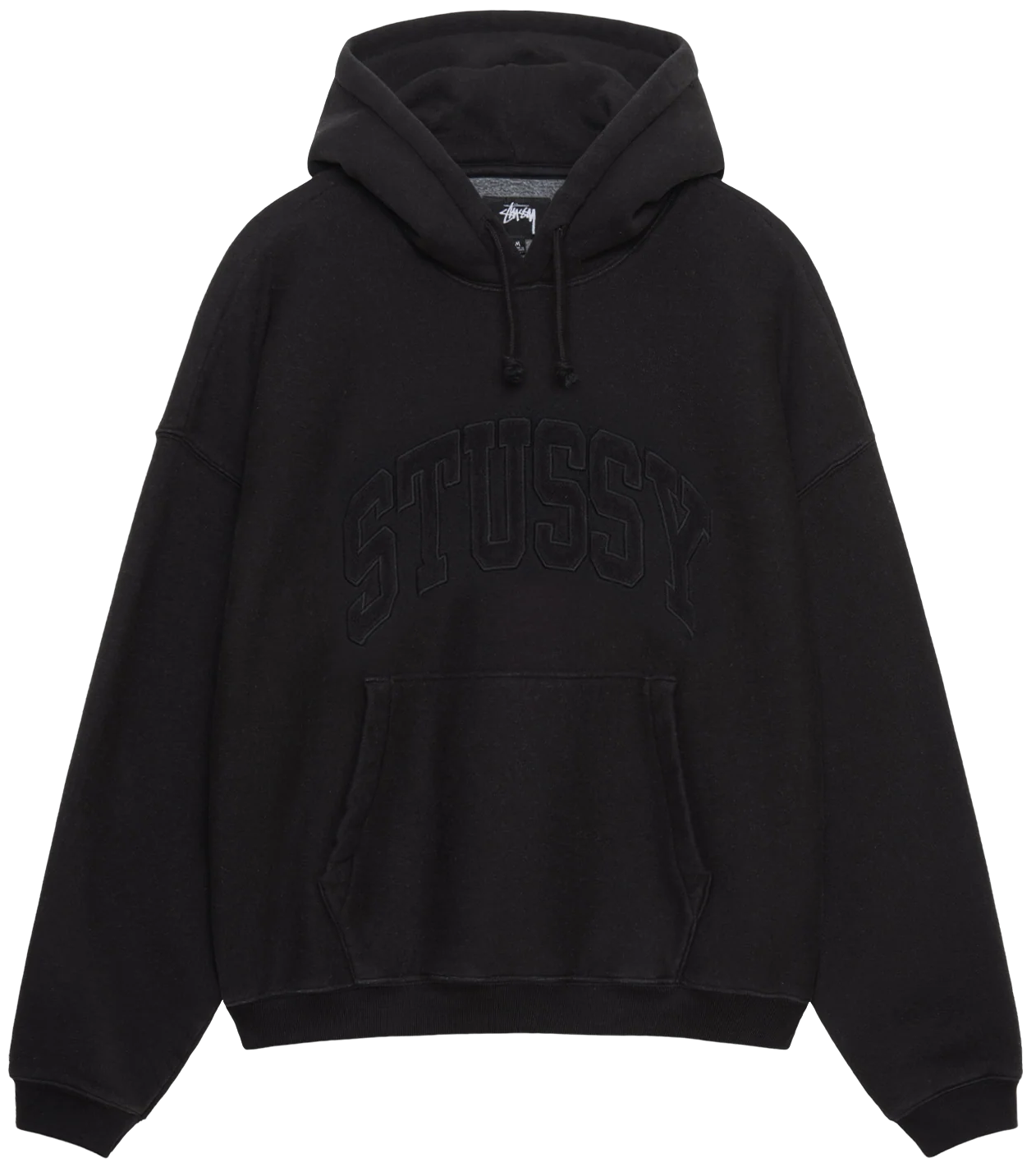 Stussy Embroidered Relaxed Hoodie Washed Black