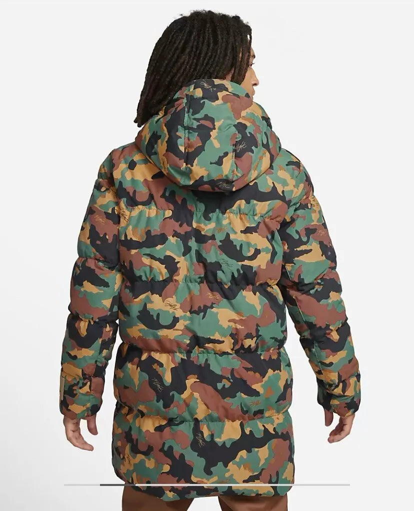 Air Jordan Flight Heritage All Over Print Camo Parka Coat Camo