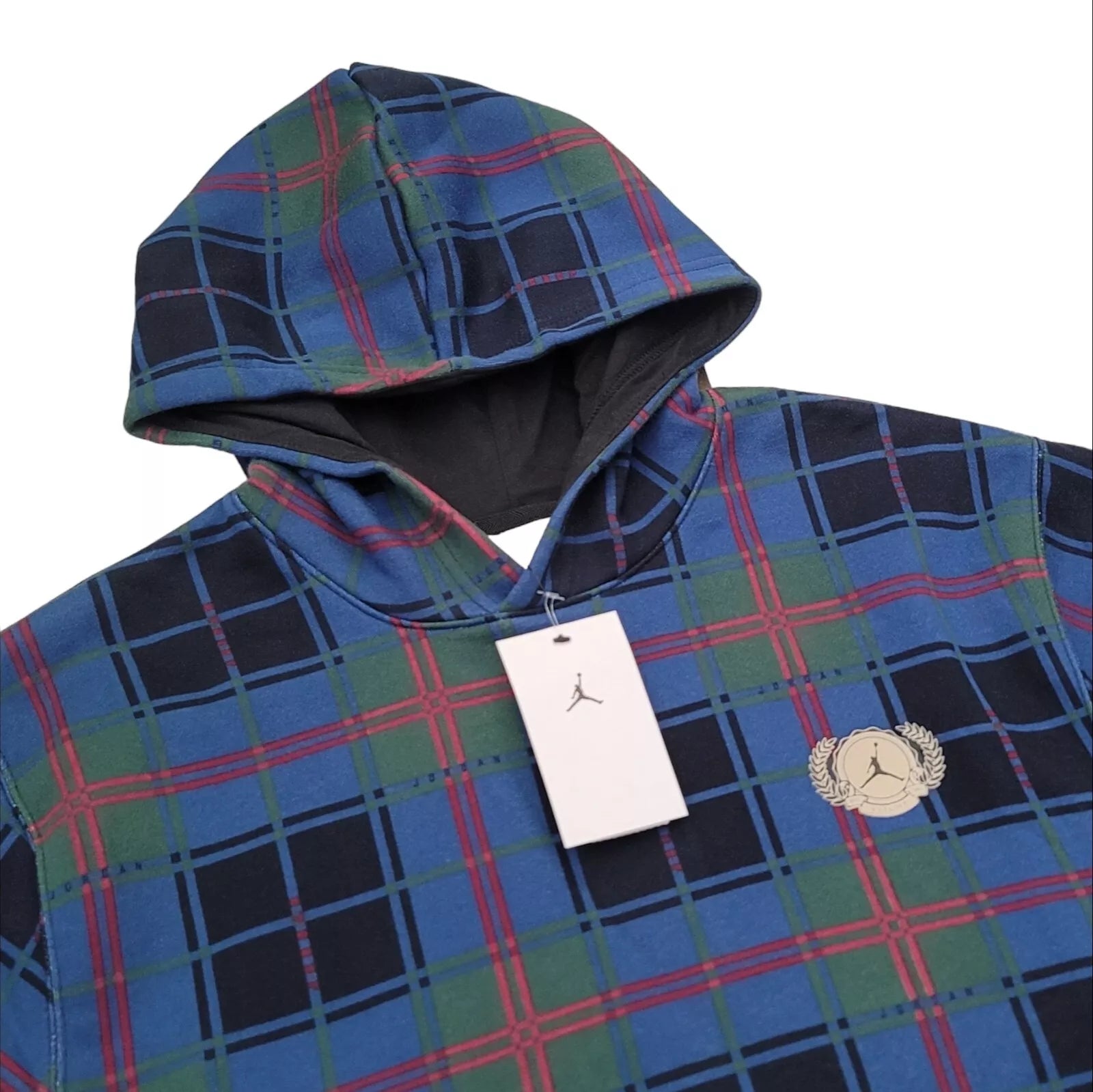 Air Jordan MJ Holiday Plaid Pullover Hoodie Blue