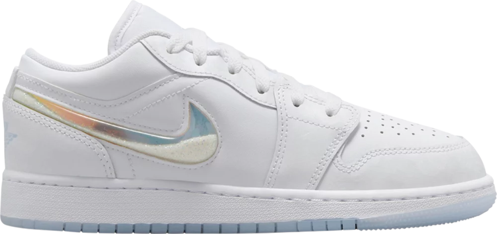 Air Jordan 1 Low White Ice Blue Glitter Swoosh