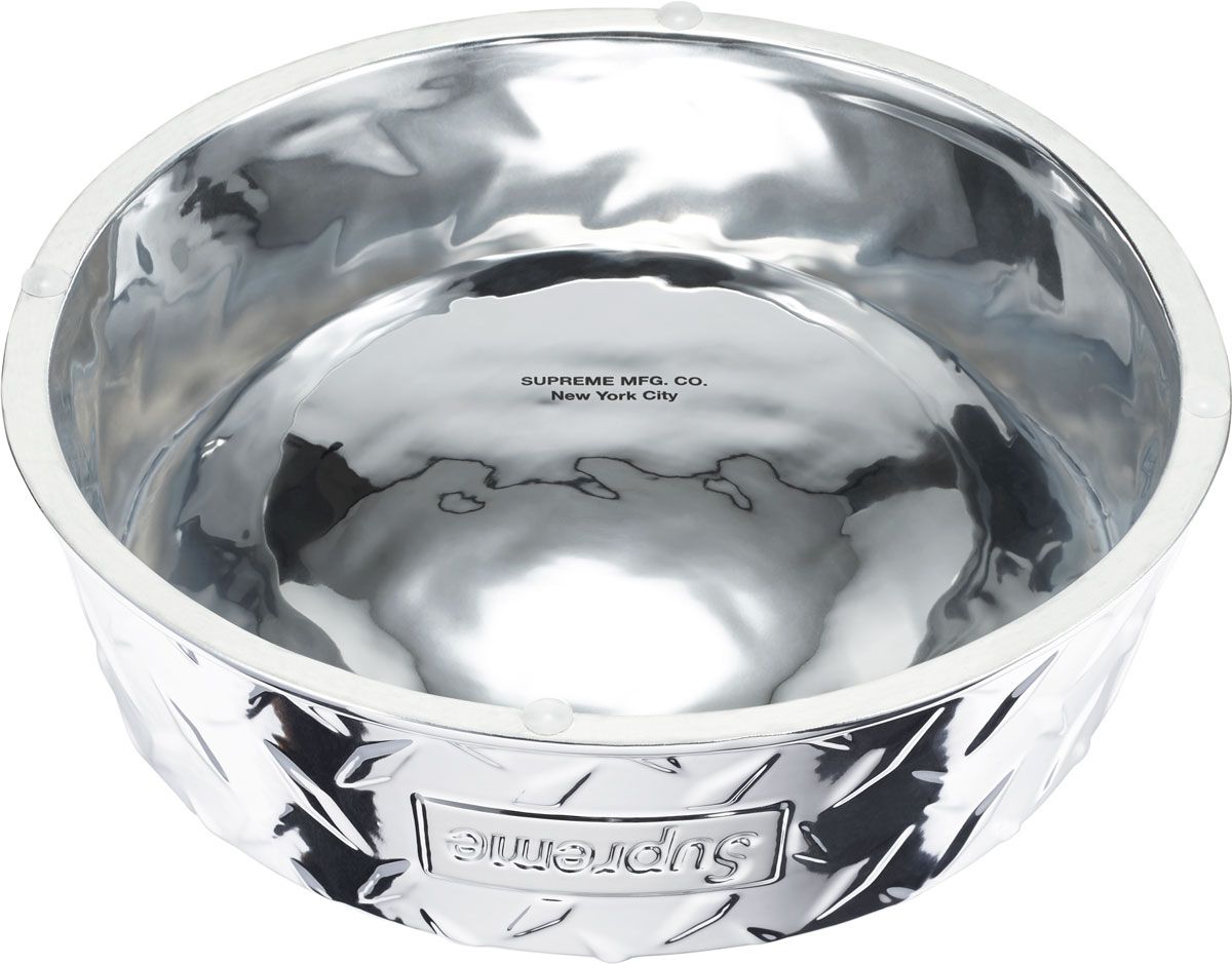 Supreme Diamond Plate Dog Bowl