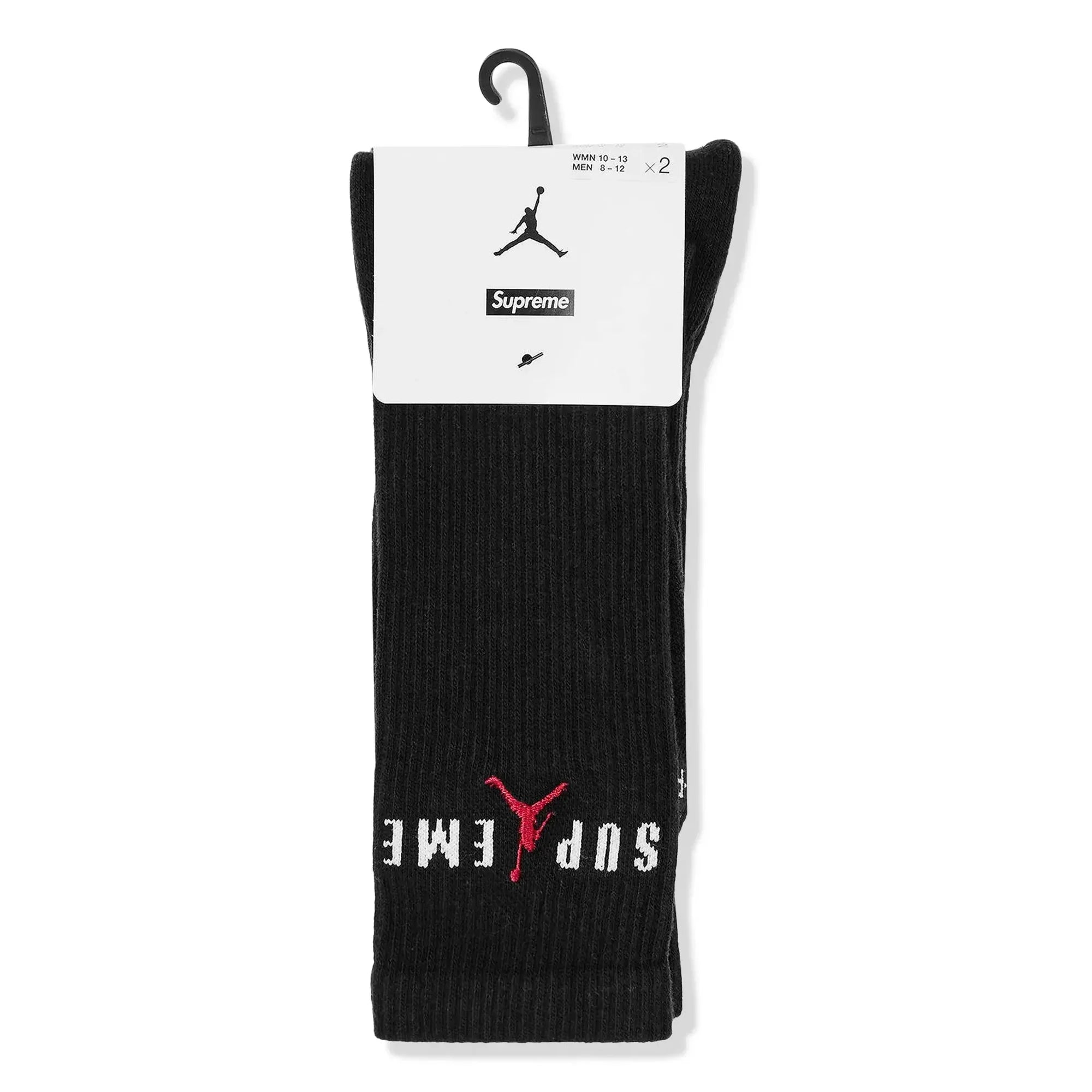 Supreme x Jordan Black Crew Socks (2 Pack)