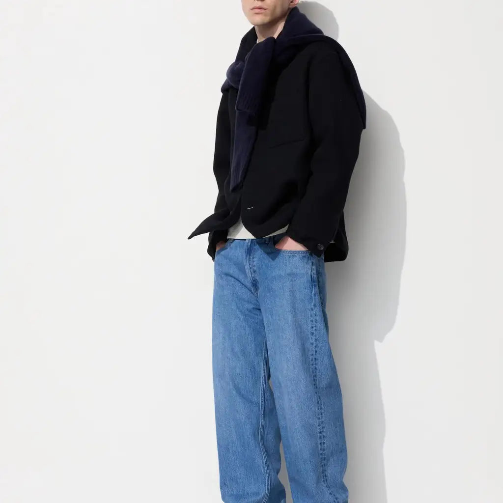 Uniqlo Wide Straight Jeans Blue