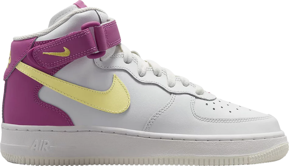 Nike Air Force 1 Mid LE Triple White Pink GS